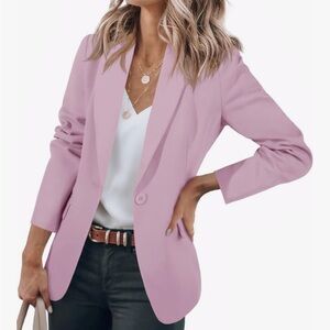 Minefree Lavender Elegant Mauve Women's Blazer Open Front